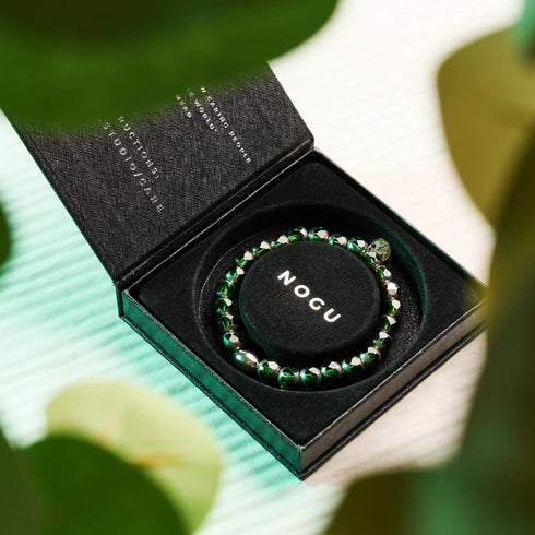 Bracelet en jade doré | Argent sterling 925 | Cristal à facettes rayonnantes